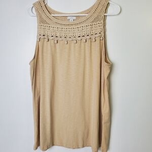J. Jill Crochet Cotton Modal Top